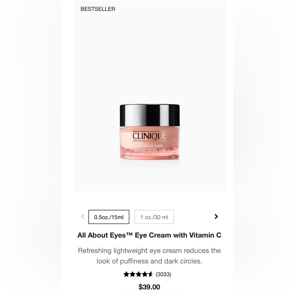 CLINIQUE all about eyes (2) .5oz / 15ml‎ NIB